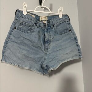 Universal Thread Blue Jean Shorts High-Waisted Frayed Hem